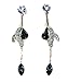 Faship Gorgeous Dark Blue Crystal Floral Necklace Earrings Set - Navy Blue
