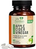 Apple Cider Vinegar Capsules Max Potency Complex 1500mg - ACV Pills for Fast Weight Loss, Appetite Suppressant & Metabolism Booster - Gentle Detox Cleanse for Men & Women, Made in USA - 60 Capsules