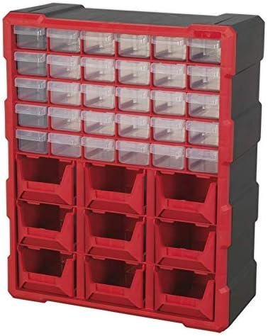 Sealey Apdc39R Cabinet Box 39 Drawer - Red/Black, White - Image 4