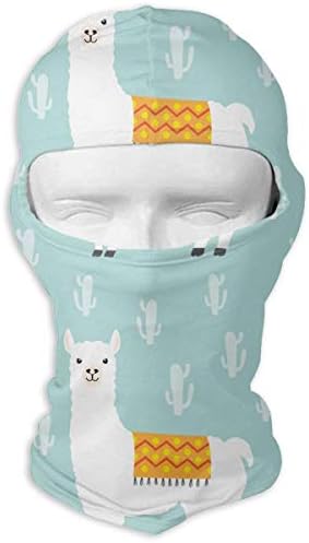 Xukmefat Full Face Mask Windproof Ski Mask Breathable Quick Drying White Alpaca Cactus Men Women