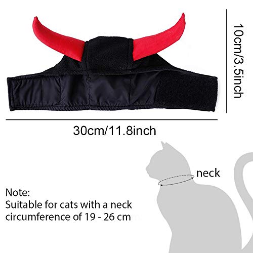FineInno Pet Halloween Costume Hat Cat Headgear Headwear Headdress Animal Demon Shape Dress Up Hooded Cloak Outfits for Dog and Cat (Style 2 Demon) - Thumbnail 5