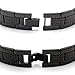 COOLSTEELANDBEYOND Modern Sleek Black Stainless Steel Mens Bracelet