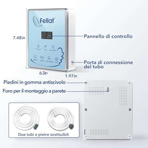Ozone Generator, Air Purifier Deodorant for 5-30㎡, Multifunctional Ozonator for Water and Air, 6 Modes for Cleaning Fruit Vegetables, Remove Odor