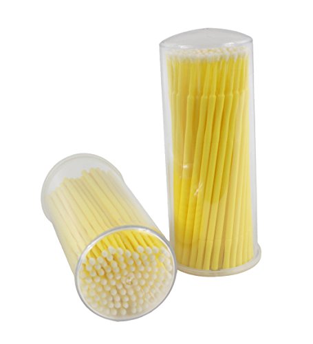 Xiaoyu 400PCS Disposable Eyelash Extension Micro Brushes - Yellow(2.5MM)
