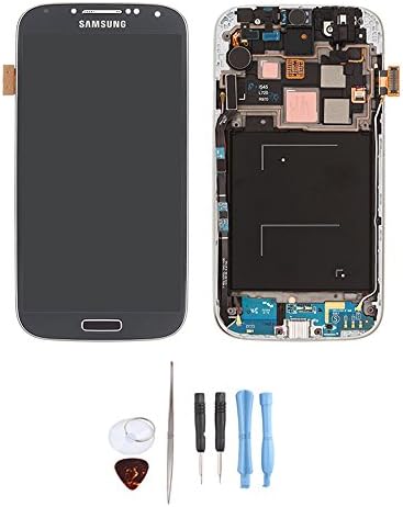 For Samsung Galaxy S4 (I545/L720/SCH-R970) - Black,Verizon ONLY, CDMA - Original Replacement Screen LCD Touch Digitizer Assembly w/Front Housing Frame + 7* Repair Tools + Tempered Glass Protector