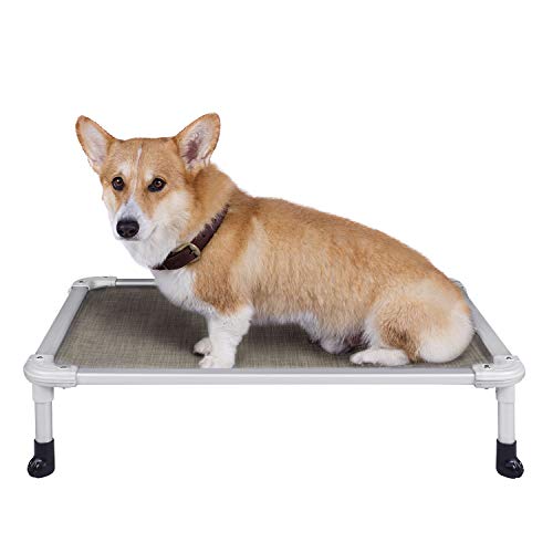 Veehoo Chew Proof Elevated Dog Bed Cooling Raised Pet Cot Silver