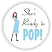Philly Art & Crafts Baby Shower Stickers - She is Ready to Pop Stickers - Favor Stickers - Baby Shower Favor Stickers - Set of 40 Stickers (Blue)