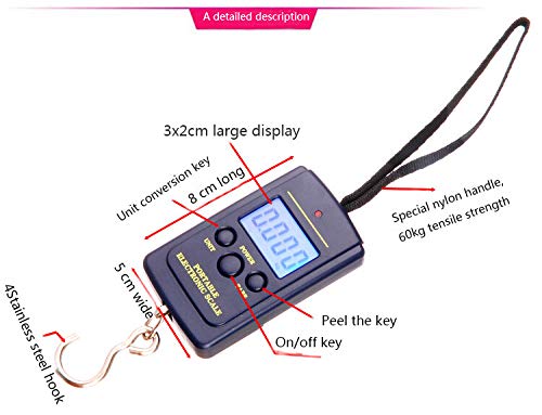 Backlight 40kg Electronic Scale Portable Hook Scale Hoisting Scale Spring Scale - Thumbnail 4