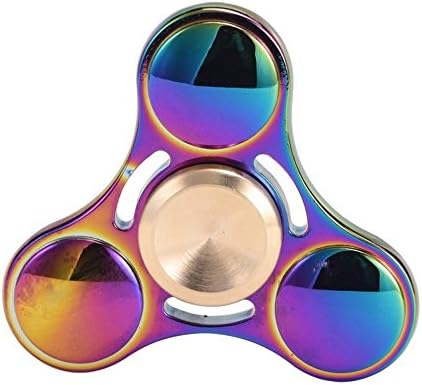 PinRui Tri-Spinner Fidget Toy Hand Spinner Rainbow Metal High Speed for Anxiety and ADHD EDC Focus Toy for Kids &amp; Adults