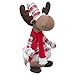 GMOEGEFT Handmade Reindeer Plush Rudolph Rustic Plaid Moose Stuffed Animal Toy Gift Home Ornaments Valentine's Decoration Table Decor, 21