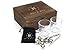 Whiskey Glasses and Stones Gift Set - 2 Large 7oz Whiskey Glasses, 8 Cooling Stones, Velvet Bag and Tongs in Handcrafted Wooden Box - Keep Your Drinks Chilled