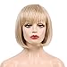 BLONDE UNICORN Blonde Bob Wig with Bangs Straight Human Hair Wigs for Women Daily Use