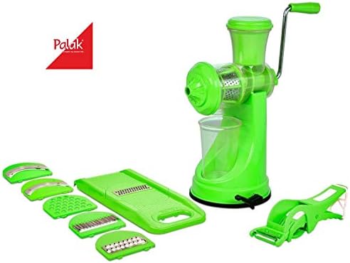 Premium Kitchen Tools Combo of Green Manual Juicer, 6 in 1 Slicer and Veg Cutter with Peeler