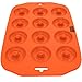 Silicone Mini Donut Maker Baking Pan Tray - 12 Holes - Pure Food Grade Non-Stick Silicone - Orange
