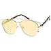 zeroUV - Technologic Full Metal Crossbar Flash Mirror Flat Lens Aviator Sunglasses 54mm (Gold / Pink Mirror)