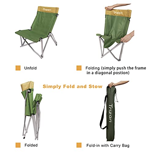 Trizari Camping ChairUltralight Portable Folding Chairs with Carry Bag