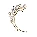 Fashion Jewelry Gold-tone Crystal Art Deco Triangle Ear Wrap Ear Cuff No Piercing Earrings