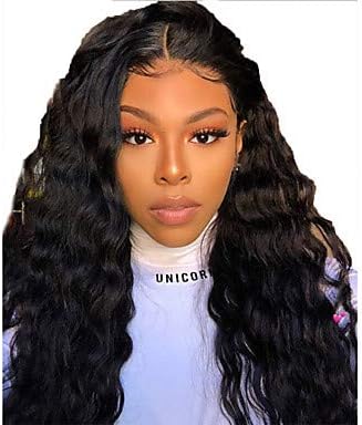 Amazon Co Jp 赤ちゃんの毛の密度の波状黒のかつらは130 自然な髪の黒人女性黒人女性の長い人間の毛髪であります ビューティー