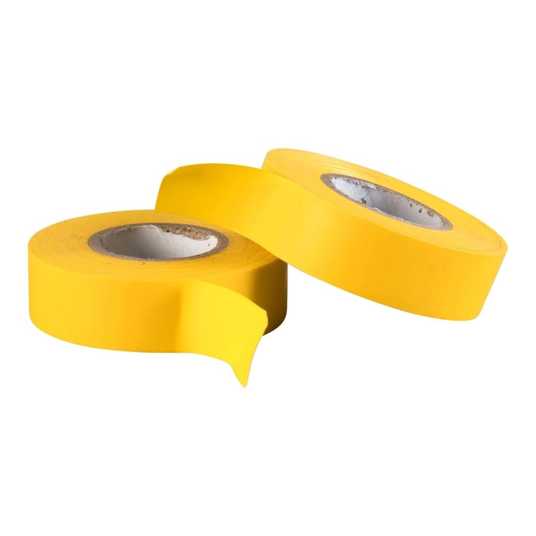 Gocableties Yellow Electrical Tape, 19mm x 20m, Strong Self-Adhesive PVC Insulation Tape for Insulating, Repairing and Protecting Electrical Wires, 2 Rolls