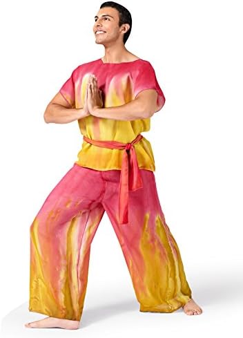 Watercolour Women's Palazzo Pants M/L, Red/Gold