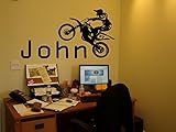 Motocross Dirt Bike Wall Decal Personalized Name Customized Name Sticker Boys Room Nursery Idea Kid Decor Wall Decal Art Vinyl Sticker Tr293 A