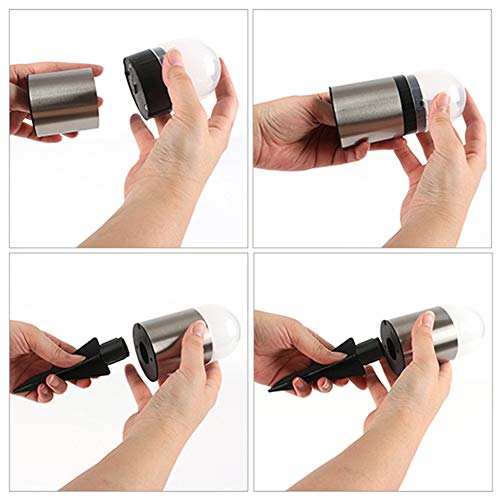 jingxiaopu Solarleuchten Garten Retro Gartenbeleuchtung Solar LED Solar Lampen Rostfreier Stahl Gartenlampen Solar… – Bild 8