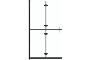 vidaXL Folding Walk-in Shower Wall - Clear Tempered Glass and Aluminum Frame - Bathroom Accessory - Space Saving Design - 39.4"x74.8"