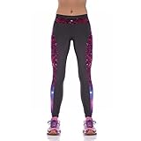 Ladyker Women's Stretchy Activewear Workout Running Pants Printed Tights Slim Yoga Leggings 2