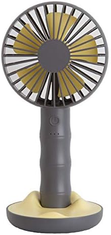 USB Hand Fan Portable Mini Handheld Fan, Rechargeable Desktop Fan Battery Operated Personal Small Fan with Removable Stand for Office or Home,Brown