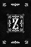 Scandinavian Design Floral Monogram Daily Journal Notebook - Letter Z: Decorative Letter on Black Le by Spring Hill Stationery