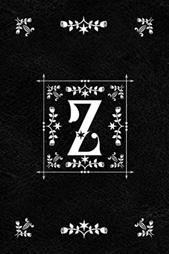 Scandinavian Design Floral Monogram Daily Journal Notebook - Letter Z: Decorative Letter on Black Le by Spring Hill Stationery
