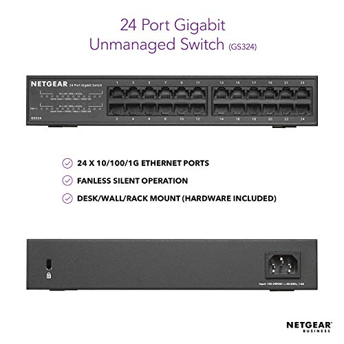 1 NETGEAR+Ethernet+Unmanaged+Rackmount+GS324+100NAS