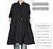 Mordenmiss Women's Cotton Linen Full Front Buttons Jacket Outfit with Pockets Style 1 XXL Black