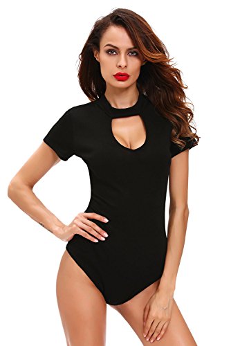 Women-Shaperwear-Top-Peep-Hole-Choker-Party-Bodysuit-Romper