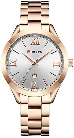 Amazon 海外ブランド カレン9007 女性 腕時計 ステンレスバンド クォーツ 生活防水 感 ブレスレット ビジネス カジュアル ローズシルバー レディース腕時計 腕時計 通販