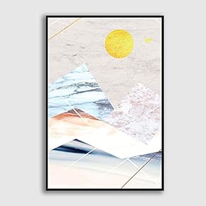 Framed Canvas Home Artwork Decoration Abstract Colorful Scenery Canvas Wall Art for Living Room, Bedroom - 16x24 inches