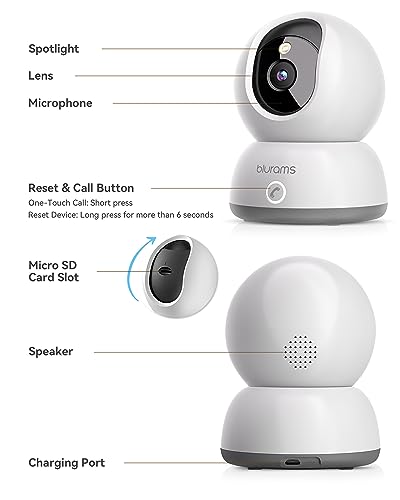 Security Camera Blurams For Sale Blurams Bundle Set, 2K Indoor Camera For Home Security W/Motion Tracking, 2-Way Audio, IR Night Vision, Siren Indoor Cameras For Home Pet Camera