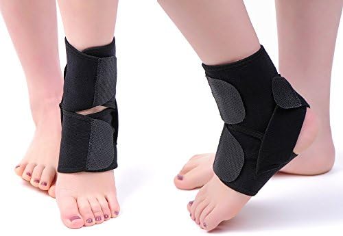 Tdas Adjustable Ankle Support Pad Brace Cap Sleeve Socks Wrap Straps Band Bandage for Pain Relief Ligament Injuries Fracture Sports Football Badminton Basketball Injury Free Size for Men Women (2)