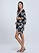 Persun Women Navy Leaf Print Open Front Batwing Sleeve Kimono,Large