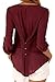 Happy Sailed Women 2018 Casual Chiffon Button V Neck Blouses Shirts,Medium Red