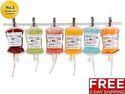 Luckybuy168 REUSABLE IV BLOOD BAGS HALLOWEEN PARTY HAUNTED HOUSE DRINK CONTAINER DECORATION