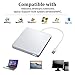 ZSMJ External DVD Drive, USB 3.0 Portable CD DVD +/-RW Burner Slim DVD/CD Writer Player High Speed Data Transfer Optical Drive for MacBook Air, MacBook Pro, Mac OS, PC Laptop (Sliver)