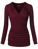 Laksmi Women's Long Sleeve Cross V Neck Wrap Top