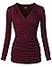 Laksmi Women's Long Sleeve Cross V Neck Wrap Top