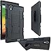 ZTE ZMAX Case, ATUS® ZTE ZMAX Z970 (T-Mobile / Boost Mobile) Armor Shock Proof Stand Cases with Swivel Belt Clip Cover + Free Ultra-sensitive Stylus Pen (Black/Black)