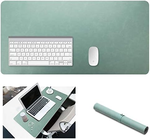 Yikda Extended leather Gaming Mouse Pad/Mat, Large Office Writing Desk Computer leather Mat Mousepad,Waterproof,Ultra Thin 1.2mm - 31.5"x15.7" (Mint Green)