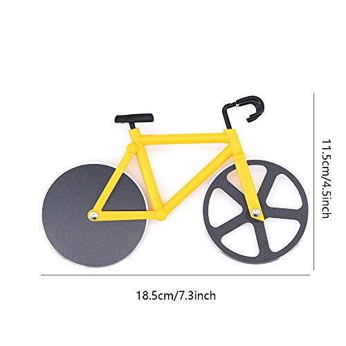ShawFly Fiets Pizza Cutter RVS Roller Pizza Cutter, met Scherp Blade, Creatieve Keuken Gereedschap (Geel) - Afbeelding 5