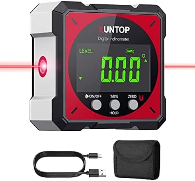 Inclinomètre Numérique Laser 4×90° Magnétique Rechargeable （Rouge）