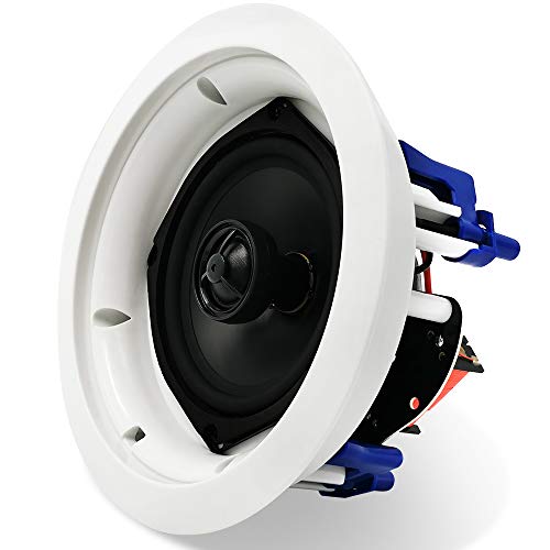 Herdio 5.25' Round Bluetooth Ceiling Speakers 2 Way Flush Mount Full Range Stereo Sound (A Pair)