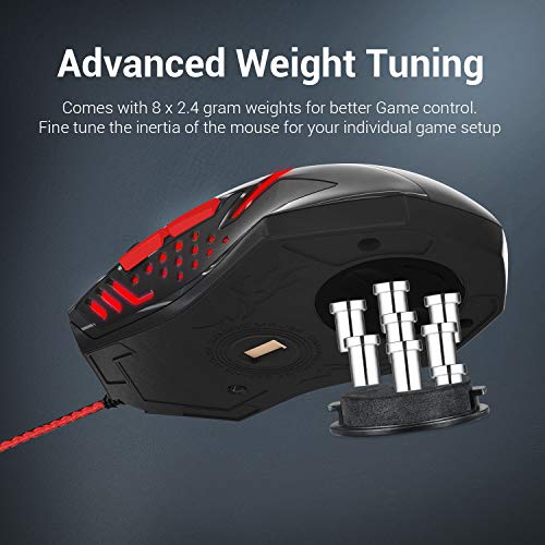 Redragon M601BA Gaming Mouse and Mouse Pad Combo, Ergonomic Wired MMO